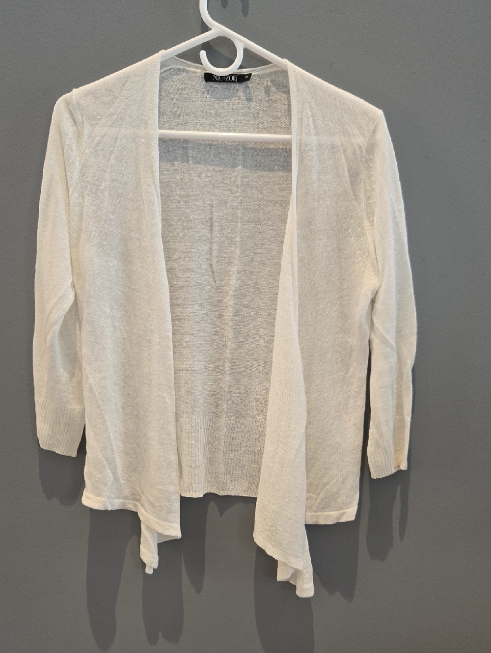 NIC+ZOE Cream Open-Front Lightweight Cardigan